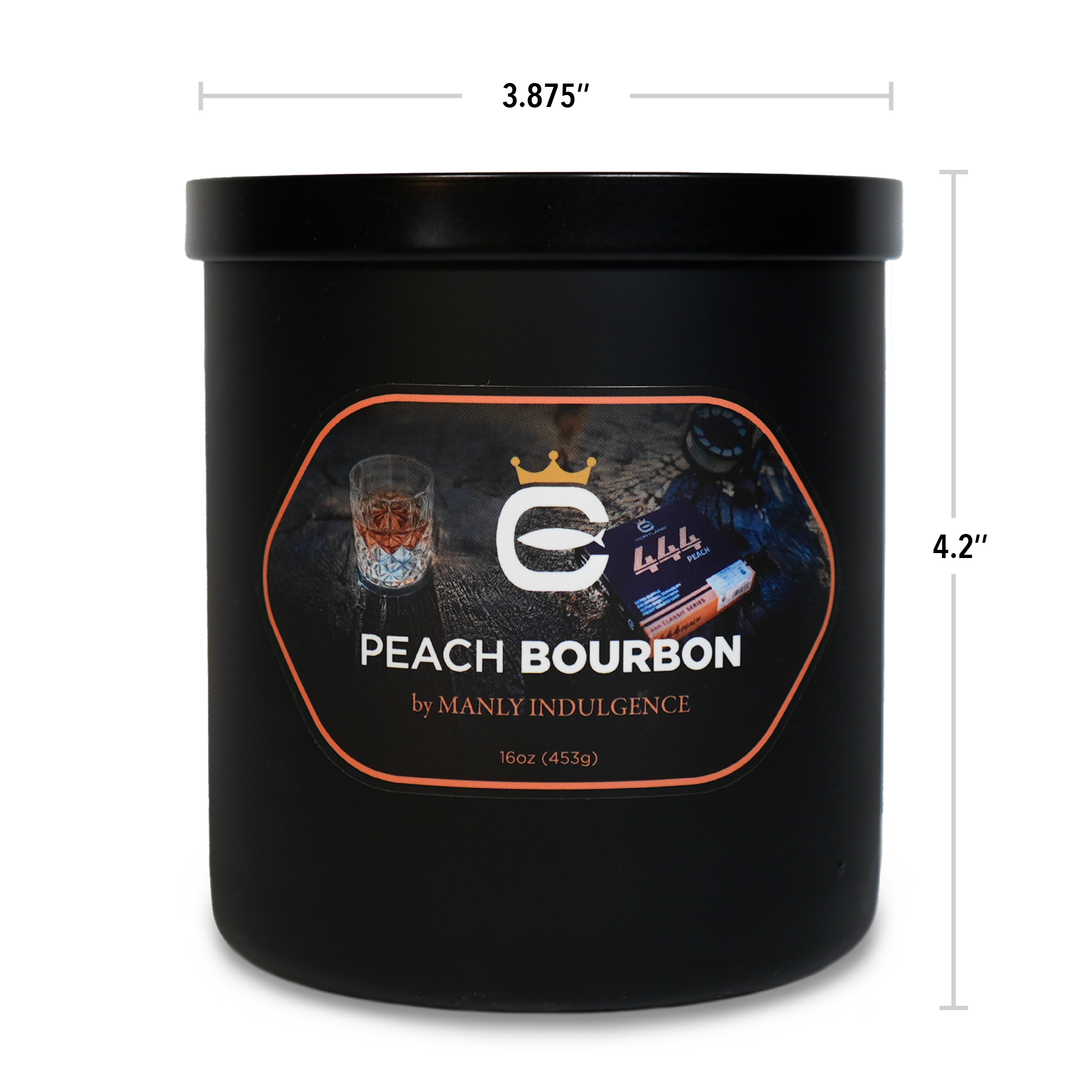 Peach &amp; Bourbon, 16oz, Two Wick Candle
